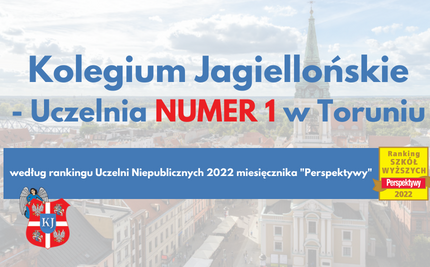 Kolegium Jagiellońskie ponownie najlepszą uczelnia niepubliczną Polski północnej!